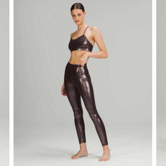 Lululemon Align Pant Tight 25" *Shine - Radiate Foil Print French Press - Size 4 - Picture 1 of 16